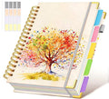 Hardcover Spiral Notebook journal with Removable Dividers Tabs, 300 Pages 5 Subject Notebook College Ruled, 100GMS Notebooks for Work School Note taking,Lined Journal for Women,Colorful Tree of Life