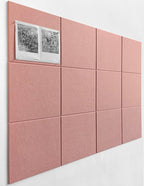 DECORITA Felt Wall Tiles | Large Cork Board Alternative | Aesthetic Felt Bulletin Board for Office, Home & Classroom | Large Cork Boards for Walls Pinboard (12-Pack) | Pink