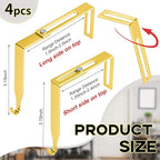 Amylove 4 Pcs Adjustable Cubicle Hanger Universal Partition Metal Cubicle Hooks Door Hanger, Adjusted to Fit Panels with 1 3/8 Inch to 3 1/2 Inch Thickness for Office Whiteboard (Gold)