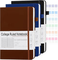 CronElysia A5 Lined Journal Notebooks for Work, 192 Pages, Medium 5.7 x 8.3inch, College Ruled, Vegan Leather Hardcover Journals for Women Men,3 Pack