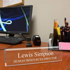 SignsByLITA Personalized Acrylic Desk Name Plate 2" x 8" - Office Desk Accessories Décor