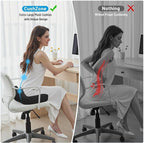 CushZone Seat Cushion, Memory Foam Office Chair Cushions, Ergonomic Curved Design for Sciatica, Tailbone, Coccyx, Seat Support for Car, Desk Chair, Wheelchair, Enhances Long Sitting Comfort (Black)