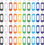 ttstar 40 Pack Key Tags Identifiers – Hexagon Design Key Rings with Labels, Multi-Color Plastic Keychain with Writable Window for Organizing Keys, Luggage, Pet Tags, Flash Drives