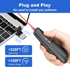 Presentation Clicker PowerPoint Wireless Presenter Remote: Type C Rechargeable Auto Air Mouse Clickers with Red Laser Pointer for Computer Project Mac Slideshow PPT Google Slide Advancer