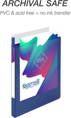 Samsill Durable .5 Inch Binder, Made in the USA, Round Ring Customizable Clear View Binder, Blue, 8 Pack (MP88412)