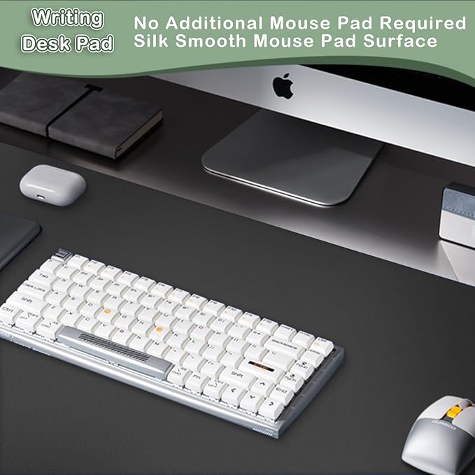 Boutilon Leather Desk Pad Protector,Non-Slip Mouse Pad,Laptop Desk Pad,Office Mouse Mat,Waterproof Leather Desk Blotter,Desk Writing Pad for Office and Home (XXL-Black,47.2"x 17")