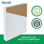 Samsill 0.5 Inch 3 Ring Binder, Made in USA, Economy Round Ring, Clear View Cover, 100 Sheet Capacity - for School, Home, Office - White, 4 Pack