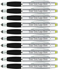 SyPen Personalized Pens with Gel Highlighter and Stylus -200 Pack Bulk-Free Imprint - 3 In Bible Highlighter No Bleed, Ballpoint Pen, and Stylus Combo- add Custom Name, Logo or Gift Message- Silver