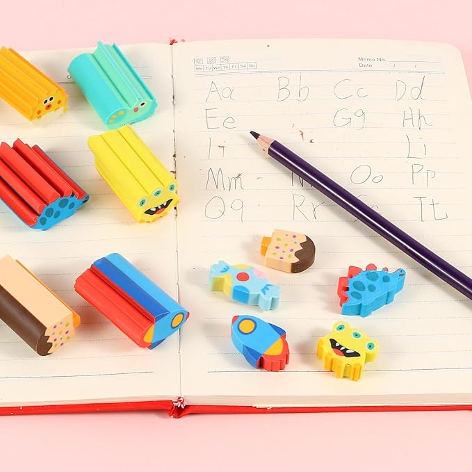 24 Pcs Cute Retractable Eraser for Pencils Cute School Supplies Kawaii Erasers for Kids Fun Cartoon Erasers Back to School Supplies Kid Party Favors Gift (Style 5)