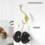 TUNNY Coat Hooks - 5 Pack Brushed Gold Towel Hooks Robe Hooks Decorative Wall Hooks for Bathroom Bedroom Kitchen Towel Robe Clothes Cabinet Closet Bathroom Hardware