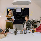 JYYPWB Magnetic Glass Whiteboard 48" x 36" Dry Erase Board Frameless Premium Tempered Galssboards Wall Mounted Glossy writeboard with Eraser, Marker Tray for Interactive Office, (Black)