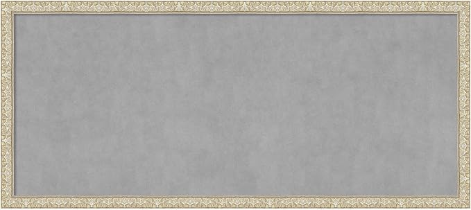 Amanti Art Silver Framed Magnetic Board 22x50 Oversize Vision Board for use with Magnets, 100% Metal Sheet to Display Items as Office Decor or for Home Organization in mudroom, Kitchen or Kids Room