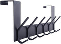 WEBI Over The Door Hooks Door Hanger,Over The Door Towel Rack with 6 Hooks for Hanging,Door Coat Towel Hanger Door Coat Rack,Black