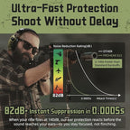 PROHEAR 022 Upgraded Electronic Shooting Earmuffs with Gel Cooling Ear Cushions - 29dB SNR Noise Reduction for Hunting & Gun Range, 5X Sound Amplification, 4 Omnidirectional Mics, HD Speakers,Green