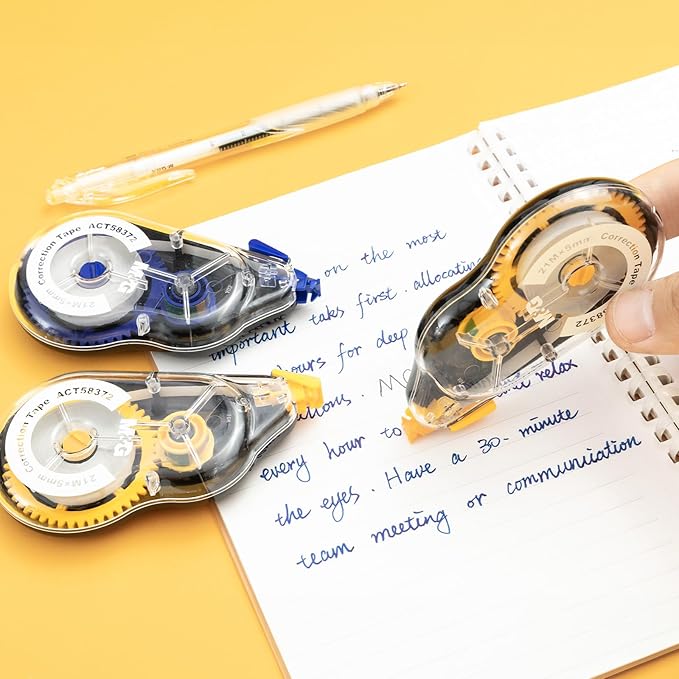 M&G 12 pack 68.9 Feet correction tape,826.8FT/ 252M in total, Correction tape bulk for Office, Note Taking, Journal,Easy to Use Applicator for Instant Corrections