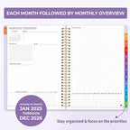 SUNEE 2026-2027 Planner - 24 Months (Jan 2026 - Dec 2027) - 7"x10" Monthly Spreads & Yearly Planner, Purple