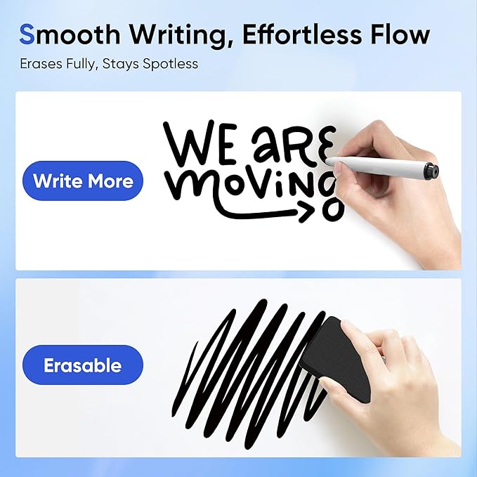 VUSIGN 18" x 12" Small Magnetic Whiteboard for Wall, Dry Erase Board with Silver Frame, Hanging White Board for Office, Home, School, Dorm – Includes Markers, Magnets & Eraser