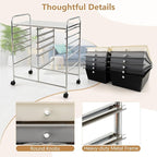 Happygrill 12-Drawer Rolling Storage Cart, Multipurpose Organizer Cart for Home Office School, Utility Cart with Wheels (Black Gradient)