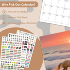 2026 Wall Calendar, Large Monthly Wall Calendar Dogs, Jan 2026 - Dec 2026, 12" x 24" (Opened), Hanging Planning Calendars for Family Home Office Supplies