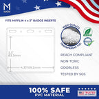 Mata1-USA Plastic Horizontal Card Protector (Clear, 4x3 Inch, 100 Pack), Large Size No Zipper ID Name Badge Holder