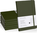 EMOMAS Lined Journal Notebook, 6Pack Hardcover Notebook for Men & Women – Journals for Writing, Work, School, Home & Daily Notes, 160 Pages – Medium A5, 5.7"x8", 100 gsm Thick Paper (Olive Green)