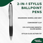 DISCOUNT PROMOS Stylus Ballpoint Pens Set of 10, Bulk Pack - Black Ink, Great for Office, School, Business, Tradeshows, Events - Black