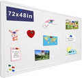 Large Bulletin Board - 72 X 48 inches Decorative Felt Pin Board - 6' x 4' Cork Board Alternative for Wall - Foldable Picture Board Self-Adhesive Vision Board Prayer Board with 30 Pushpins - Warm White
