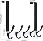 SKOLOO Over The Door Hook, Door Hanger Hooks for Hanging Clothes, Towels, Coats, Hats, Over The Door Towel Hook - Pack of 2, Black on White, Assembly Required