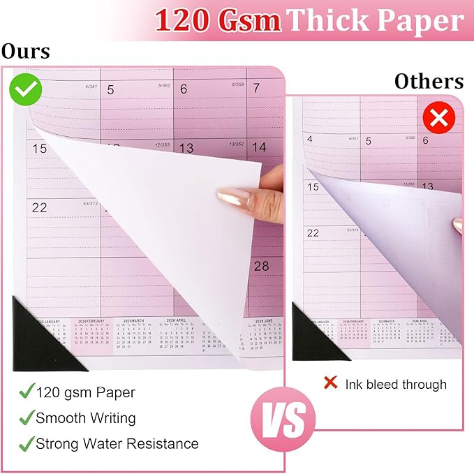 Desk Calendar 2026-2027, 14" X 11" Desktop Calendar 2026-2027, 18 Months Calander Runs from Jan. 2026 to Jun. 2027, Academic Monthly Planner for Home School Office (Pink)