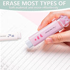 Daphilly Retractable Eraser for Pencils Cute Cat Erasers Pink Kawaii Erasers Suitable for School Home Office Supplies (cat paw)