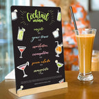 2 Pack 8.6x11.7 in Chalkboard Signs Small Chalk Board Signs with Stand for Tabletop Decor Double Sided Mini Chalkboard for Restaurant Food Menu, Kids Message Board, Wedding Party