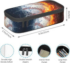 HKHEHOP Baseball Ball Pencil Case Big Capacity Storage Pencil Pouch Stationery Bags With Zipper Portable Pen Holder Box Organizer For Boys Girls Teens Student College School Office Supplies