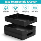 AZFUNN Letter-Size Tray Desk Letter Tray Paper Tray, Sturdy Heavy-Duty Plastic Printer Paper Tray, Single-Tier Stackable File Storage Organizer for Office Home (1, Black)