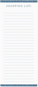 Graphique Magnetic Notepad, Chambray – 100 Sheets, 4” x 9.25” x .5” – Front Says, “Shopping List”, Sticks to Any Magnetic Surface, Perfect for Shopping and Grocery Lists, Makes a Great Gift
