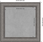Amanti Art Grey Framed Magnetic Board 20x20 Small Vision Board for use with Magnets, 100% Metal Sheet to Display Items as Office Decor or for Home Organization in mudroom, Kitchen or Kids Room