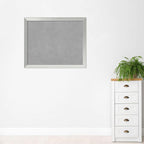 Amanti Art Silver Framed Magnetic Board 36x44 X-Large Vision Board for use with Magnets, 100% Metal Sheet to Display Items as Office Decor or for Home Organization in mudroom, Kitchen or Kids Room