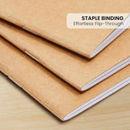 Lined Kraft Journals Bulk Set, 24 Pack 8.5x11 Inch, 48 Pages Each – A4 Writing Notebooks with 250gsm Cover & 120gsm Paper, Ideal for School, Office, Travel, and Creative Journaling Projects