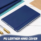 Honoson 20 Pack Lined Journal Notebooks A5 Hardcover Executive Notebook 5.5" x 8.3" PU Leather Wide Ruled Journals Bulk with Elastic Band for Home Business Office School Supplies(Navy)