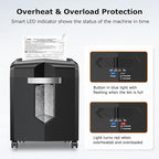 Bonsaii 12-Sheet Micro Cut Shredders for Home Office, 60 Minute P-4 Security Level Paper Shredder for CD, Credit Card, Mails, Staple, Clip, with Jam-Proof System & 4.2 Gal Pullout Bin C266-B