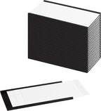 LLPT Magnetic Label Holder 5" x 3" 26 Packs C Channel White Paper Cards Protective Film Strong Removable for Shelf White Board Toolbox Metal Wall Cabinet Drawer(MH53026)
