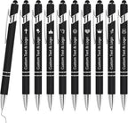 WYPAS Bulk Custom Pens - Personalized with Name, Engraved Text/Logo - Stylus Tip, Black Ink - Options for Corporate Gatherings, Events & Promotions (Black)