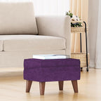 FAGAGA Storage Ottoman, Small Foot Stool Ottoman with Storage, Modern Foot Rest with Adjustable Lid and Sturdy Wood Legs for Living Room, Bedroom, Couch, Enterway(Purple)