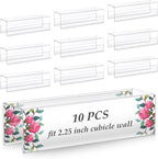 Cinnvoice 10 Pcs 2.25 Inch Cubicle Name Plate Holders Bulk Clear Double Sided Name Sign Tags for Home Library Doors Office Classroom 8.5 x 2.5 x 2.4 Inch
