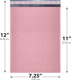 Light Pink Poly Bubble Mailers 7.25x12 inch #1 | Self Seal Padded Envelopes | Cushioned Bubble Mailer | Usable Size 7.25x11 | WaterProof | Lightweight mailing Shipping Bags | 100 Pack Bulk