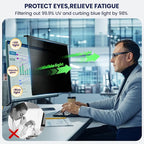 Magnetic 32 Inch Privacy Screen for Frameless Computer Monitor 16:9 Aspect Ratio,Hanging Blue Light Screen Protector Eye Protection Anti-Spy Shield, 32in Removable Privacy Filter