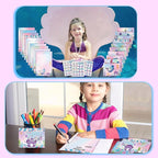 TaoBary 160 Pcs Stationery Paper Set 50 Double Sided Stationery Papers with 50 Matching Envelopes and 60 Round Dot Sticker, 10 Design(Mermaid,5.5 x 8.25 Inch)