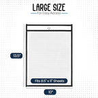 Essex Wares - 10 Pack, Black, Job Ticket Holders, 10" Wide x 13.5" Tall - Clear Plastic Shop Ticket Holders - Easy to Use, Reusable & Easy Erase Plastic Invoice Holders, Water-Resistant & Durable
