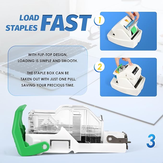 Frifreego Electric Stapler, Heavy Duty 70 Sheets Automatic Stapler, Jam-Free, Flat-Clinch & Quiet for Home and Office, with 5500 Staples