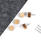 Decorative Push Pins,Wooden Push Pins for Cork Board,Thumb Tacks for Cork Board Hexagon (50)
