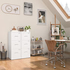 INTERGREAT 3 Drawer File Cabinet, White Metal Filing Cabinet with Lock, Locking Tall File Cabinets with 4 Adjustable Hanging Frame for Home Office, Name Tag